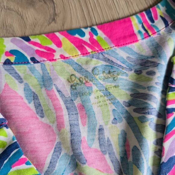 Lilly Pulitzer Tunic T-Shirt Dress Womens Xsmall Roll Tab Sleeve Formal Pullover - Picture 5 of 6